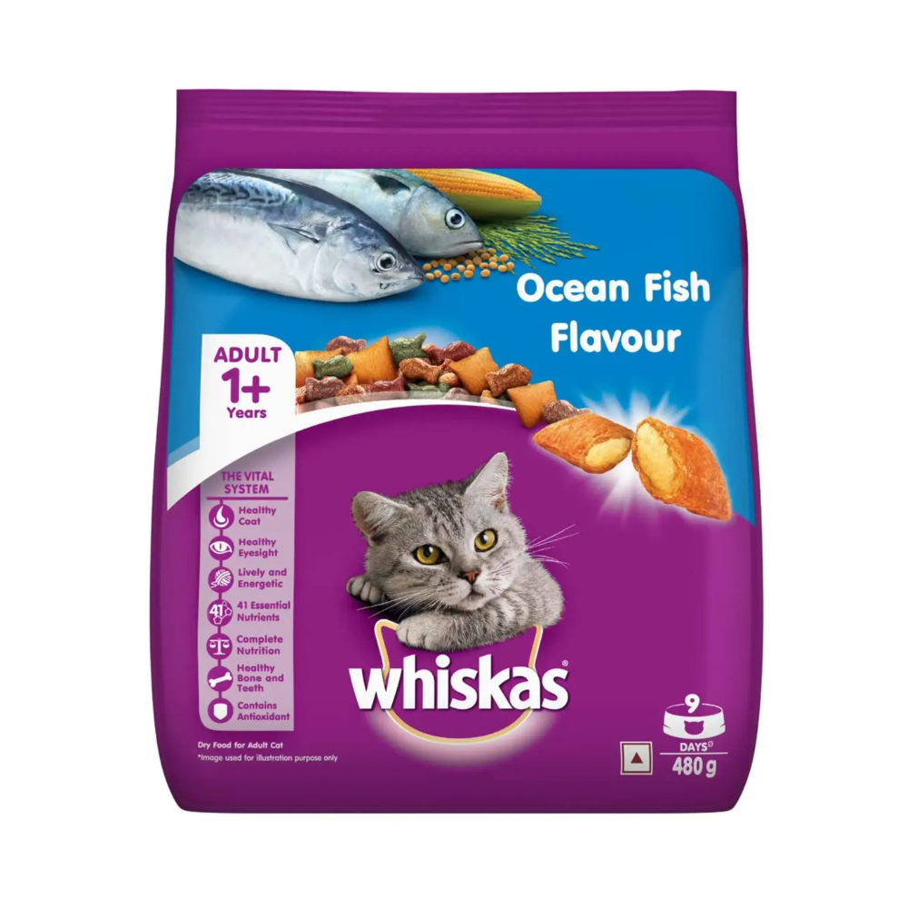 Whiskas Dry Cat Food for Adult Cats Ocean Fish Flavour