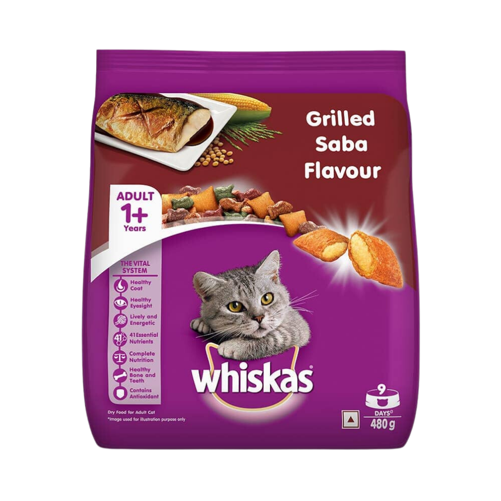 Whiskas Grilled Saba Flavour Adult Dry Cat Food
