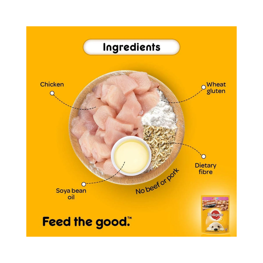 Pedigree Puppy Wet Dog Food Chicken Chunks in Gravy - Image 3