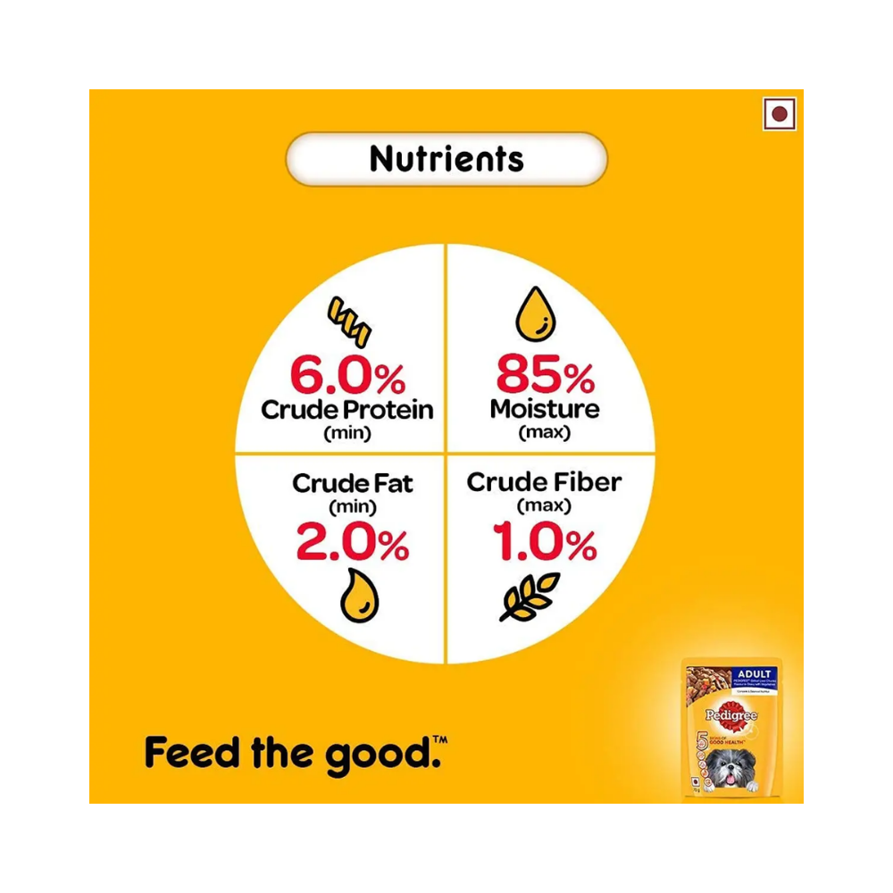 Pedigree Adult Wet Dog Food, Grilled Liver Chunks Flavour in Gravy with Vegetables - Image 4