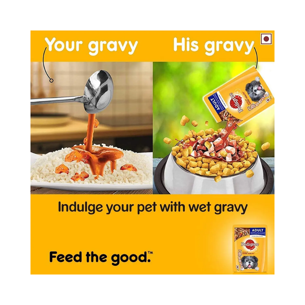 Pedigree Adult Wet Dog Food, Grilled Liver Chunks Flavour in Gravy with Vegetables - Image 5
