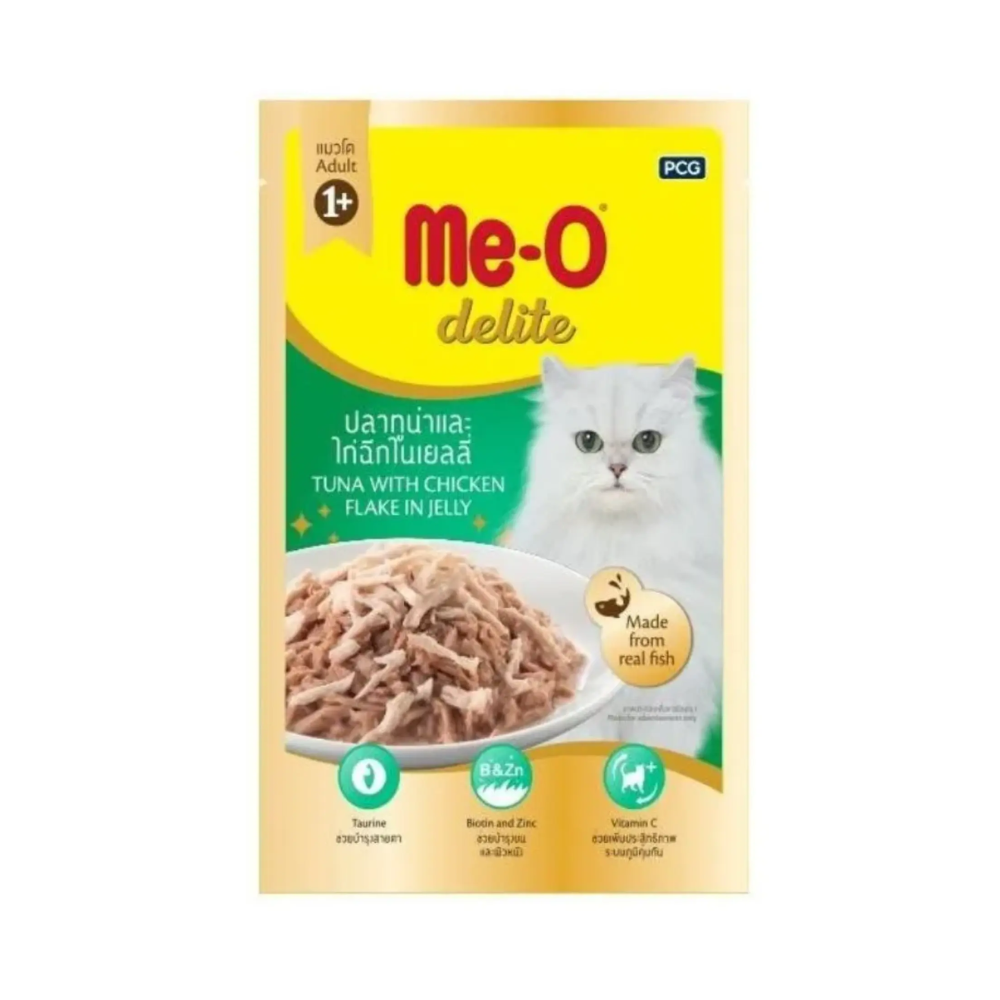 MeO Delite Tuna with Chicken Flake in Jelly Adult Wet Cat Food
