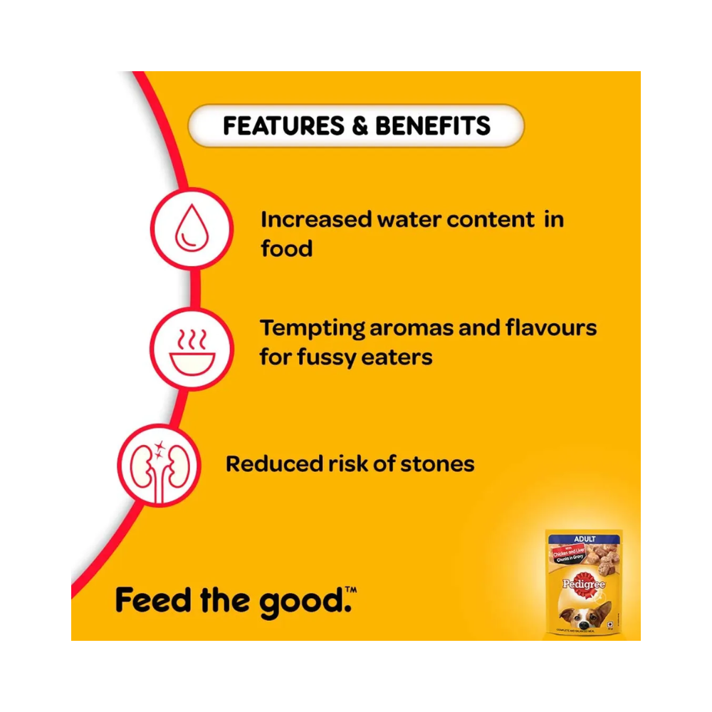 Pedigree Adult Wet Dog Food Chicken and Liver Chunks in Gravy - Image 4