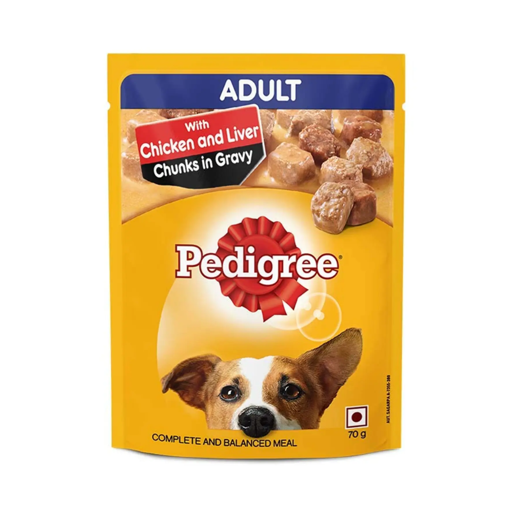 Pedigree Adult Wet Dog Food Chicken and Liver Chunks in Gravy