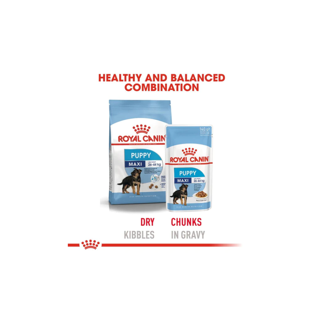 Royal Canin Maxi Puppy Wet Gravy Pouch Dog Food Chicken Flavour - Image 6