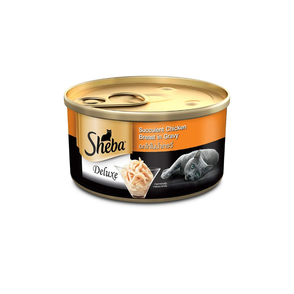 Sheba Deluxe Premium Wet Cat Food – Succulent Chicken Breast in Gravy