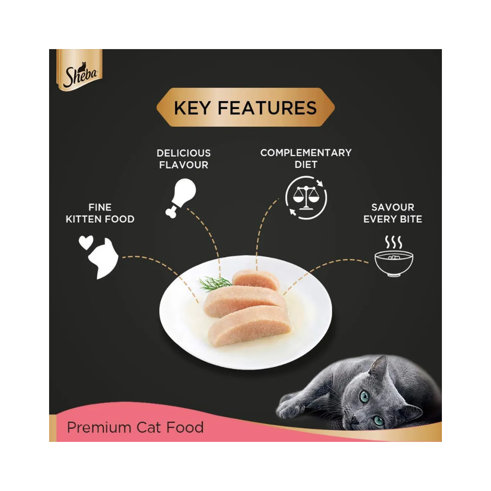Sheba Rich Premium Kitten Fine Wet Cat Food - Chicken Loaf - Image 2