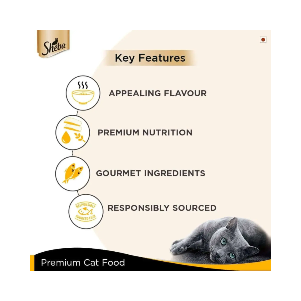 Sheba Premium Wet Cat Food - Tuna Fillet and Whole Prawns in Gravy - Image 3