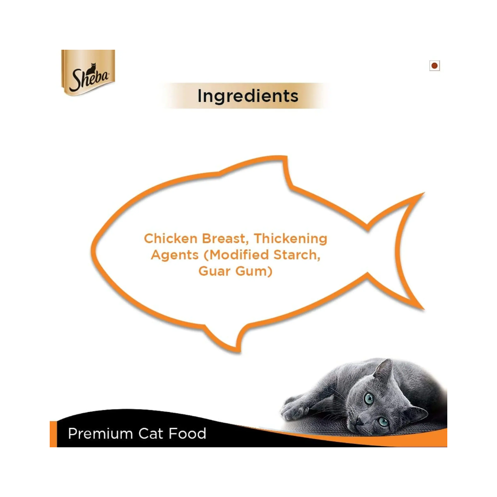 Sheba Deluxe Premium Wet Cat Food - Succulent Chicken Breast in Gravy - Image 7