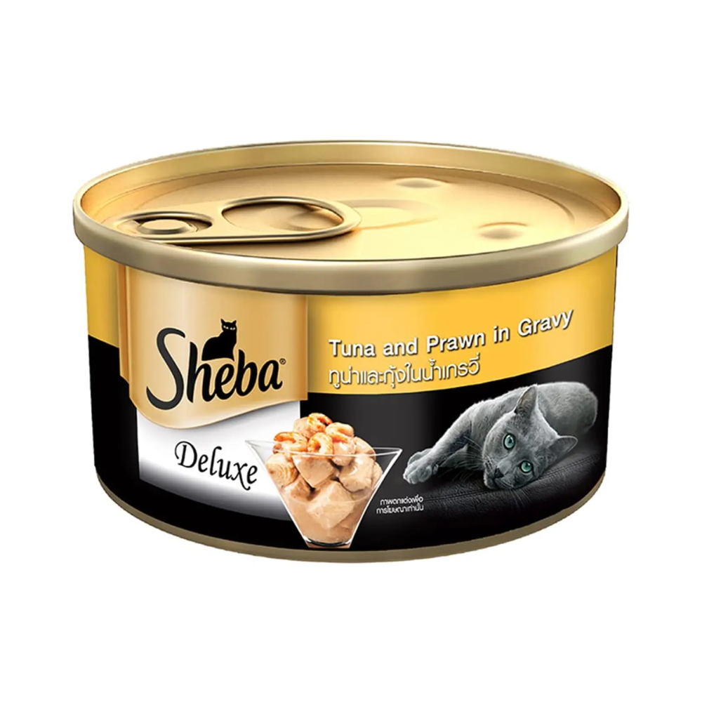 Sheba Premium Wet Cat Food – Tuna Fillet and Whole Prawns in Gravy