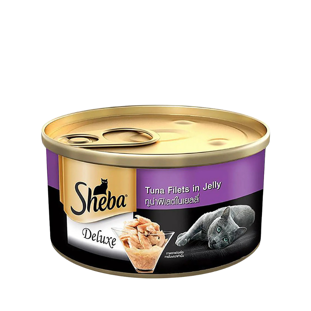 Sheba Deluxe Premium Wet Cat Food – Pure Tuna Filets in Jelly