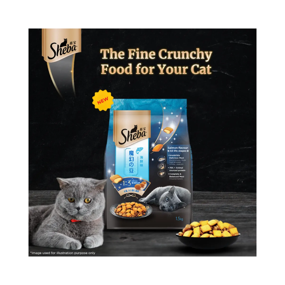 Sheba Kitten and Adult - Dry Cat Food - Salmon Flavour - 1.5 kg - Image 7