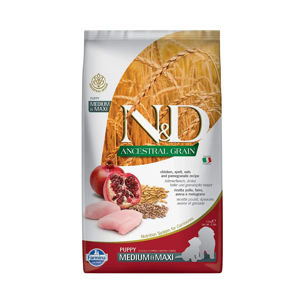 FARMINA N&D Ancestral Grain Chicken and Pomegranate Adult Medium and Maxi Dog Food