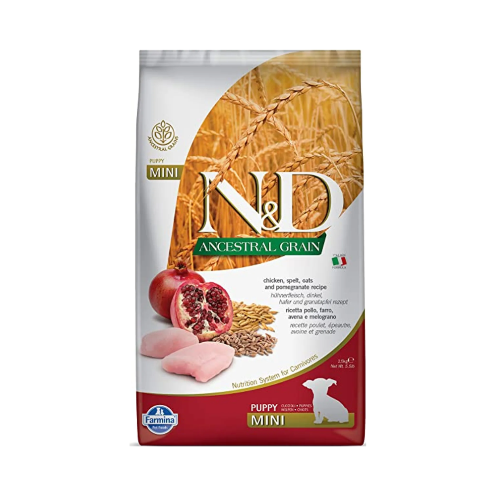 Farmina N&D Ancestral Grain Chicken and Pomegranate Dog Dry Food Puppy Mini