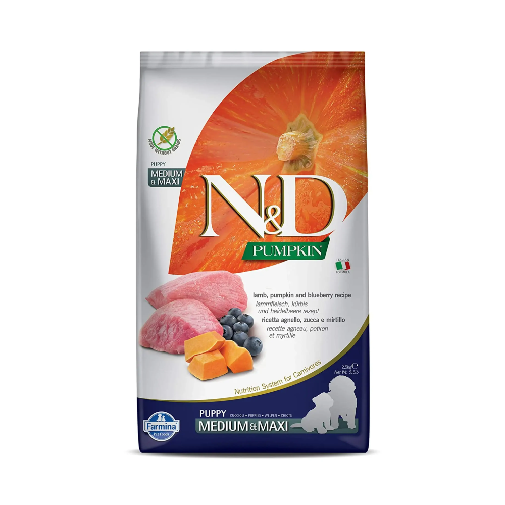 Farmina N&D Pumpkin Grain Free Lamb and Blueberry Puppy Dog Food