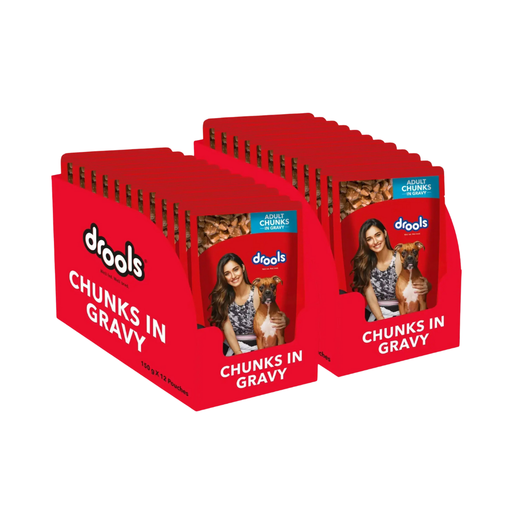 Drools Adult Wet Dog Food Real Chicken and Chicken Liver Chunks in Gravy
