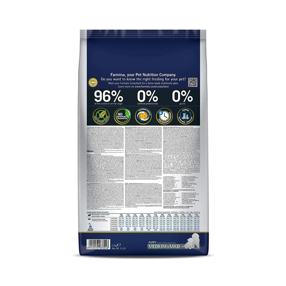 Farmina N&D Pumpkin Grain Free Lamb and Blueberry Puppy Dog Food - Image 2