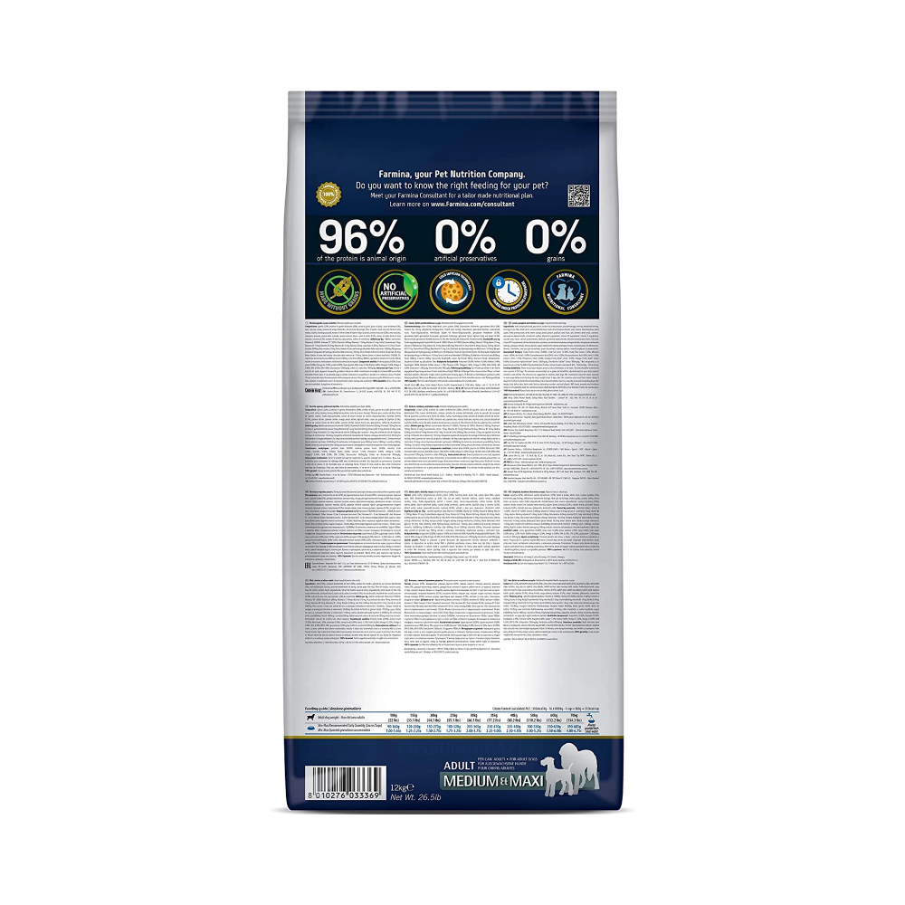 Farmina N&D Grain Free Pumpkin Lamb and Blueberry Adult dog Food Medium and Maxi - Image 2