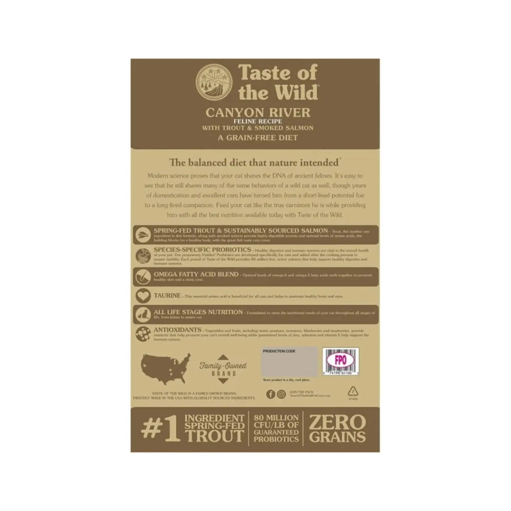 Taste Of The Wild Canyon River Feline Trout & Smoked Salmon Cat Dry Food -2 Kg - Image 3