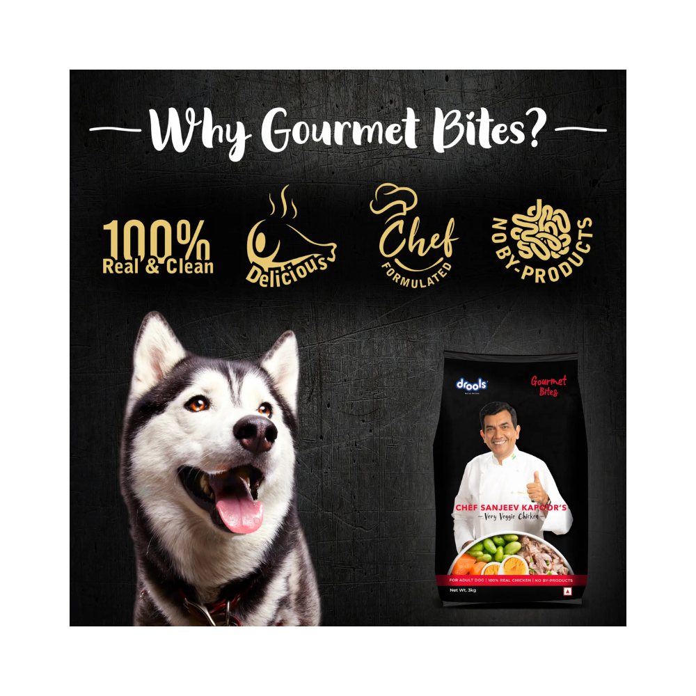 Drools Gourmet Bites Sanjeev Kapoor Recipe Very Veggie Chicken Adult Dog Food - Image 4