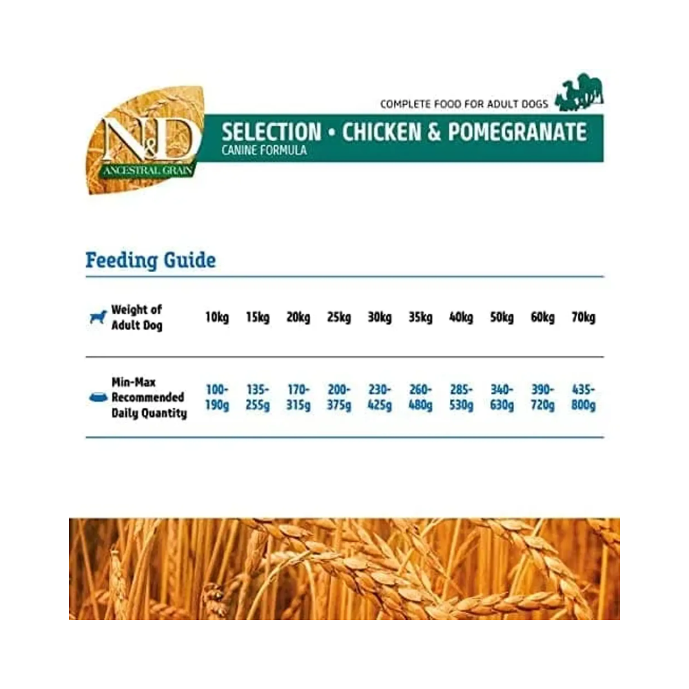 Farmina N&D Ancestral Grain Selection Adult Chicken and Pomegranate Medium and Maxi Dog Dry Food - Image 5