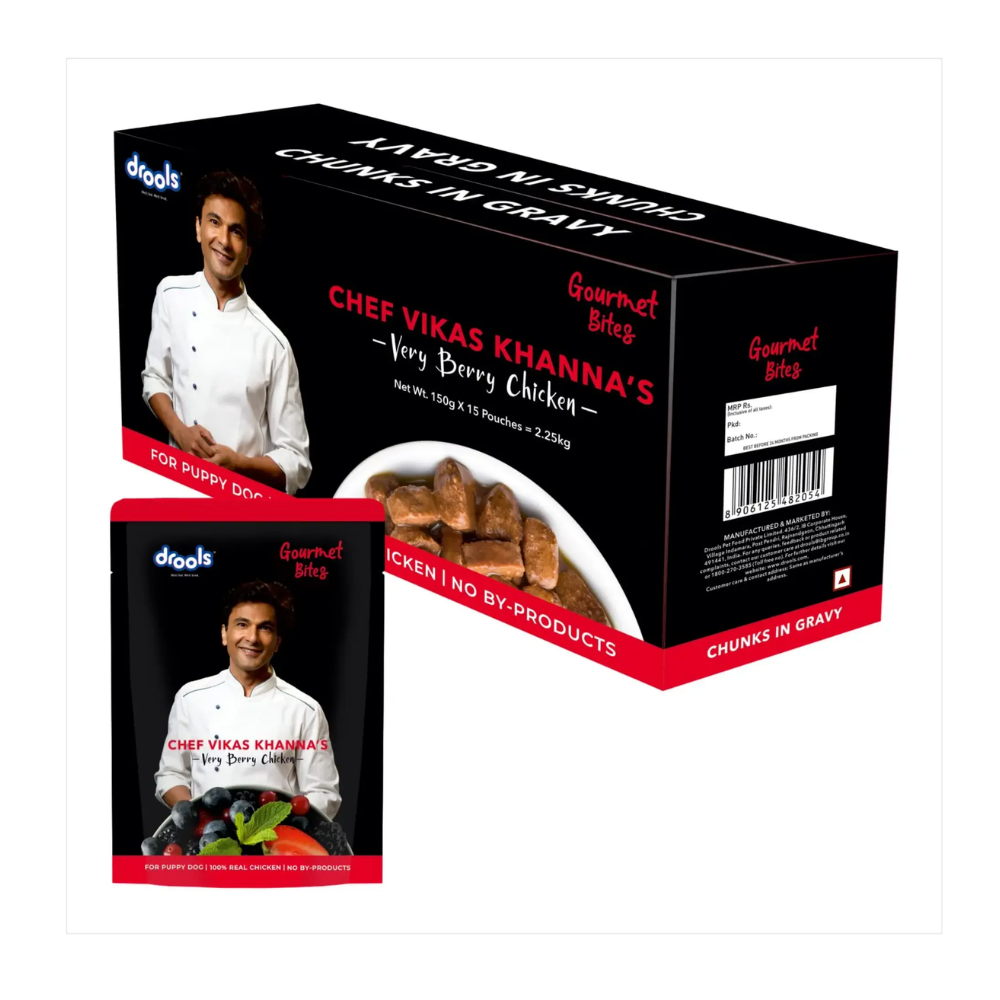 Drools Gourmet Bites Vikas Khanna Recipe Very Berry Chicken Puppy Wet Food