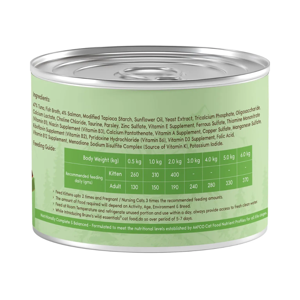 Brunos Wild Essentials Grain Free Wet Cat Food Tuna with Salmon and Parsley in Gravy - Image 2