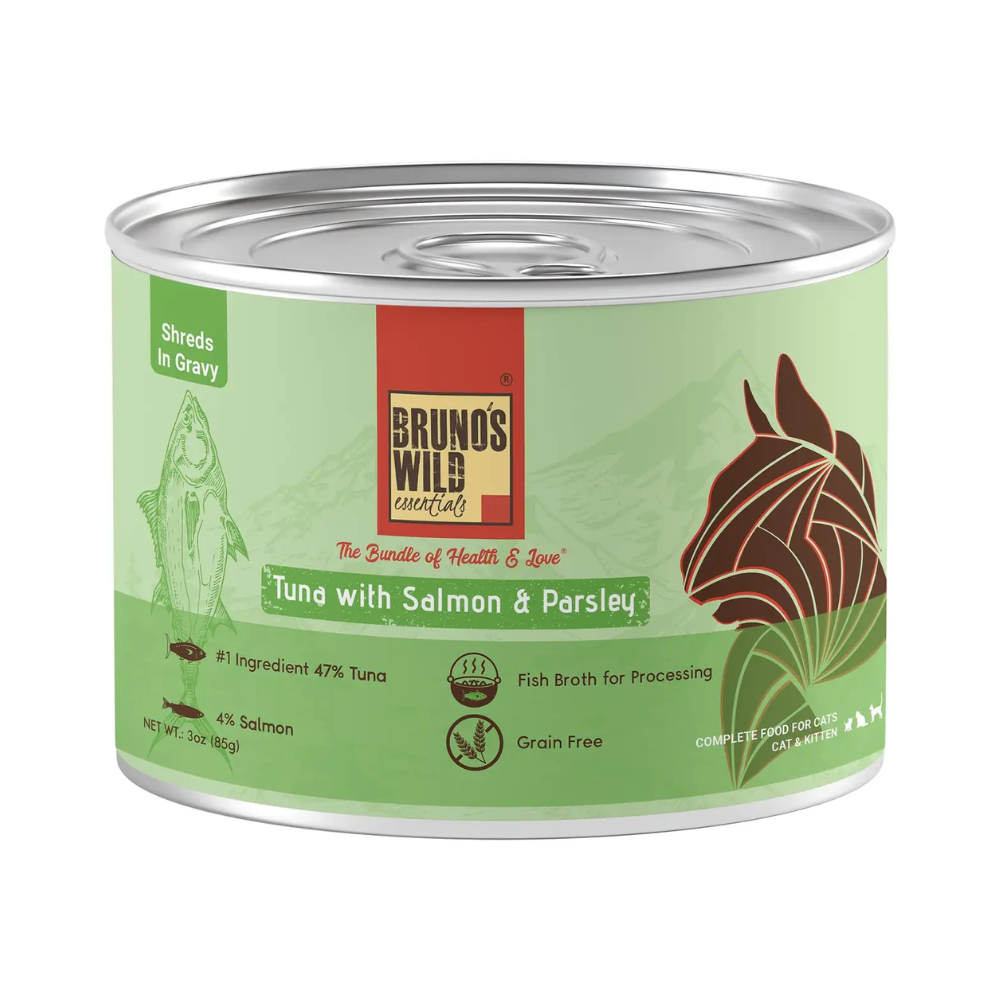Brunos Wild Essentials Grain Free Wet Cat Food Tuna with Salmon and Parsley in Gravy