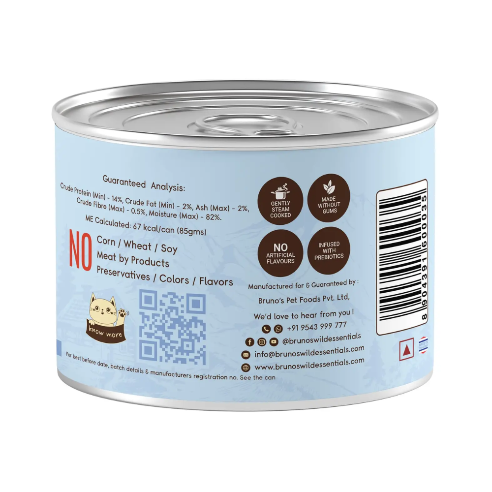 Brunos Wild Essentials Grain Free Wet Cat Food Mackerel and Tuna in Gravy - Image 3