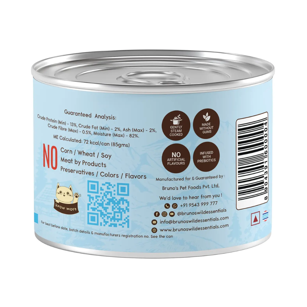 Brunos Wild Essentials Grain Free Wet Cat Food Tuna with Whitefish in Gravy - Image 3