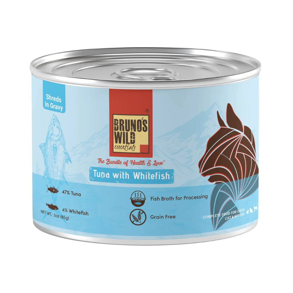 Brunos Wild Essentials Grain Free Wet Cat Food Tuna with Whitefish in Gravy