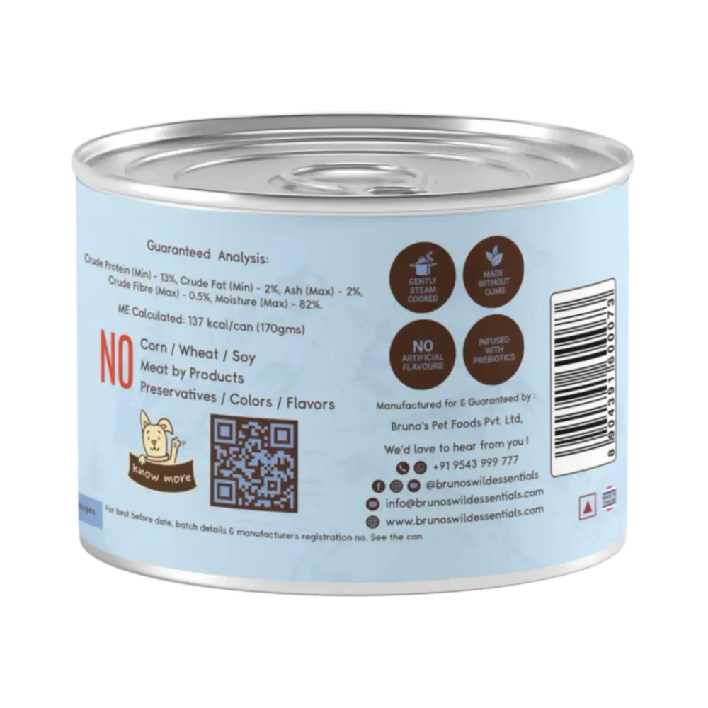 Brunos Wild Essentials Mackerel with Salmon and Vegetables Canned Gravy Dog Food - Image 3