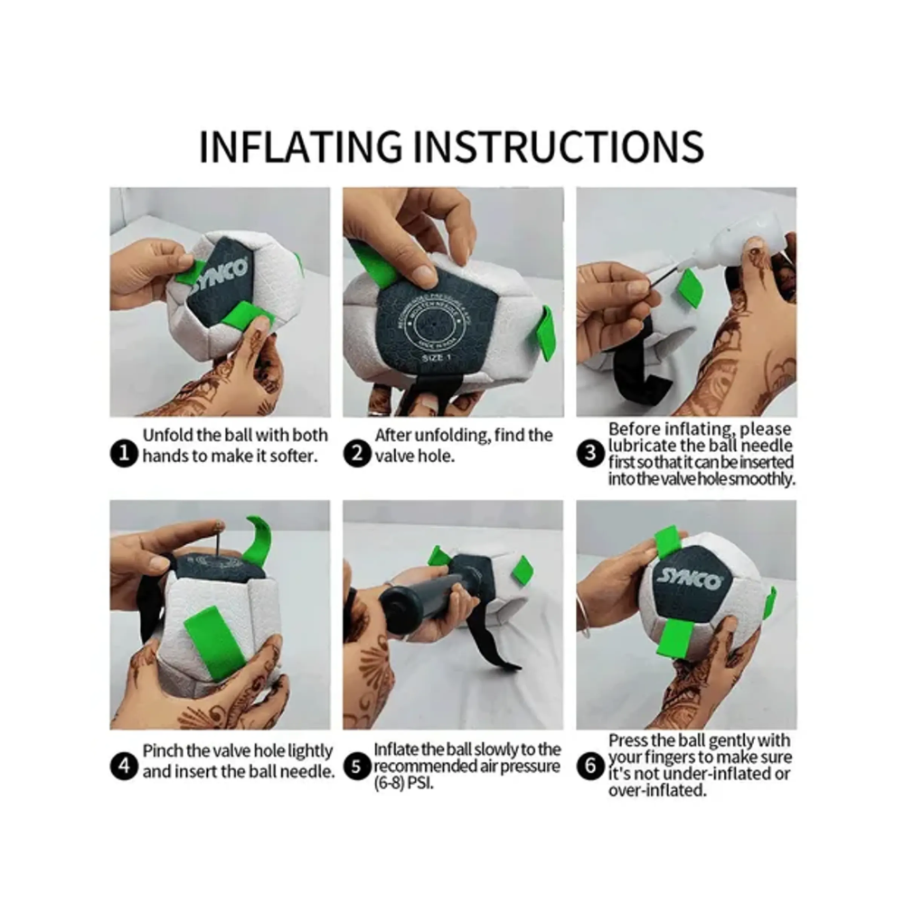 Synco Dog Ball Red with Green Holding Loops Football Dog Toy Size 3 - Image 4