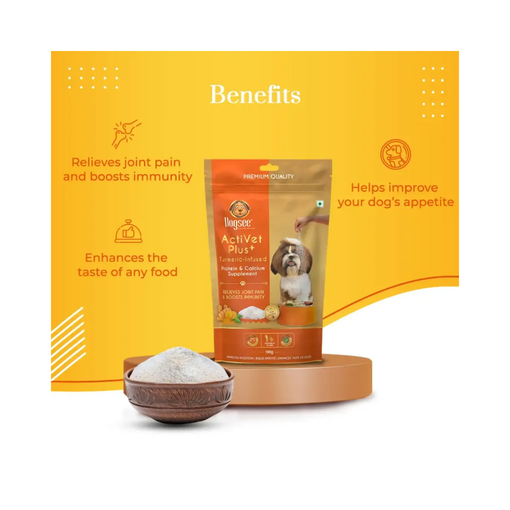 Dogsee Activet Plus Turmeric Infused Protein and Calcium Supplement For Dogs - Image 3