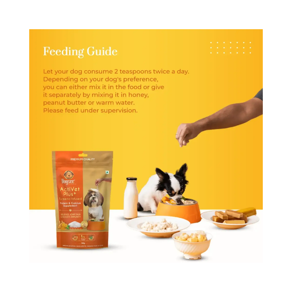 Dogsee Activet Plus Turmeric Infused Protein and Calcium Supplement For Dogs - Image 5