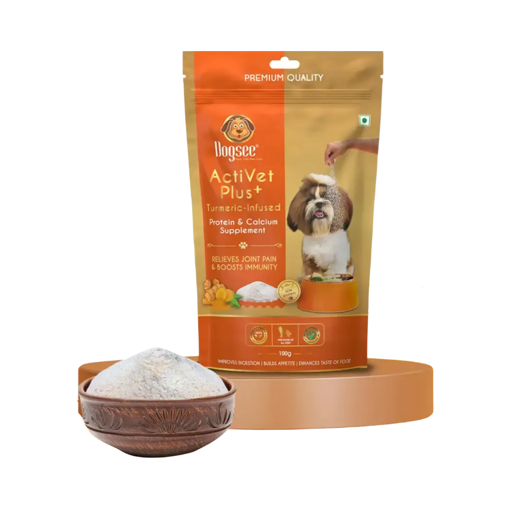 Dogsee Activet Plus Turmeric Infused Protein and Calcium Supplement For Dogs