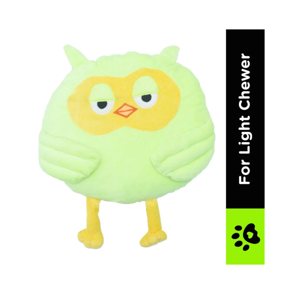 Pet And Parents Owl Cushion Toy for Dogs Green