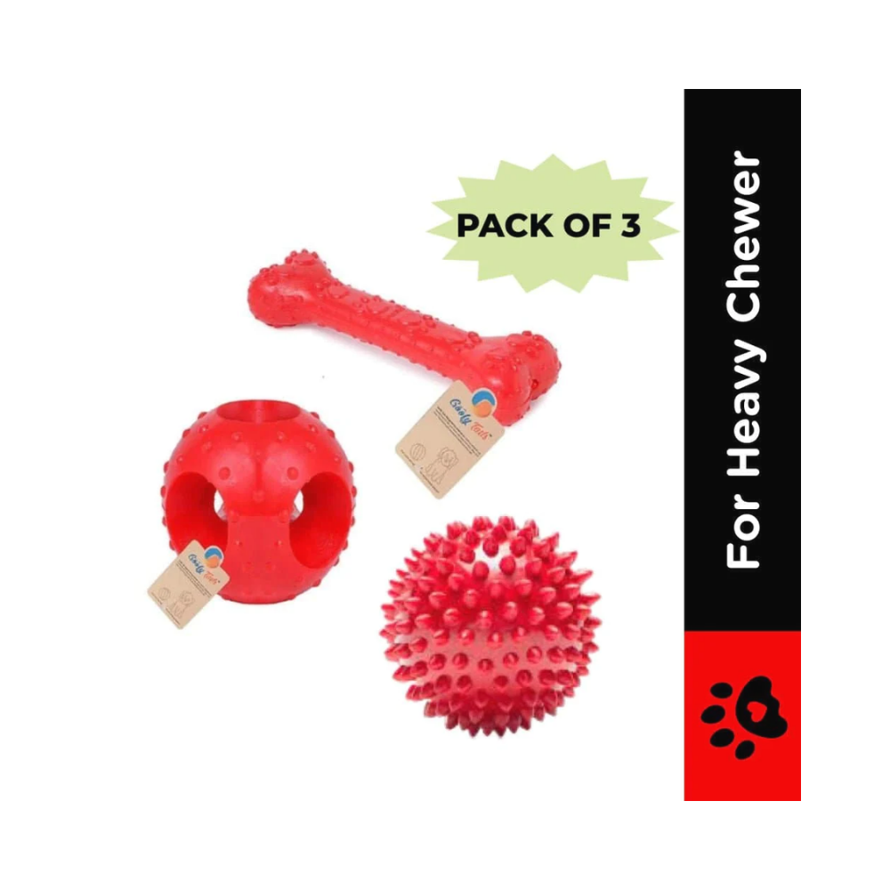 Goofy Tails Super Dog Spike Hole Bone Medium Toy for Dogs