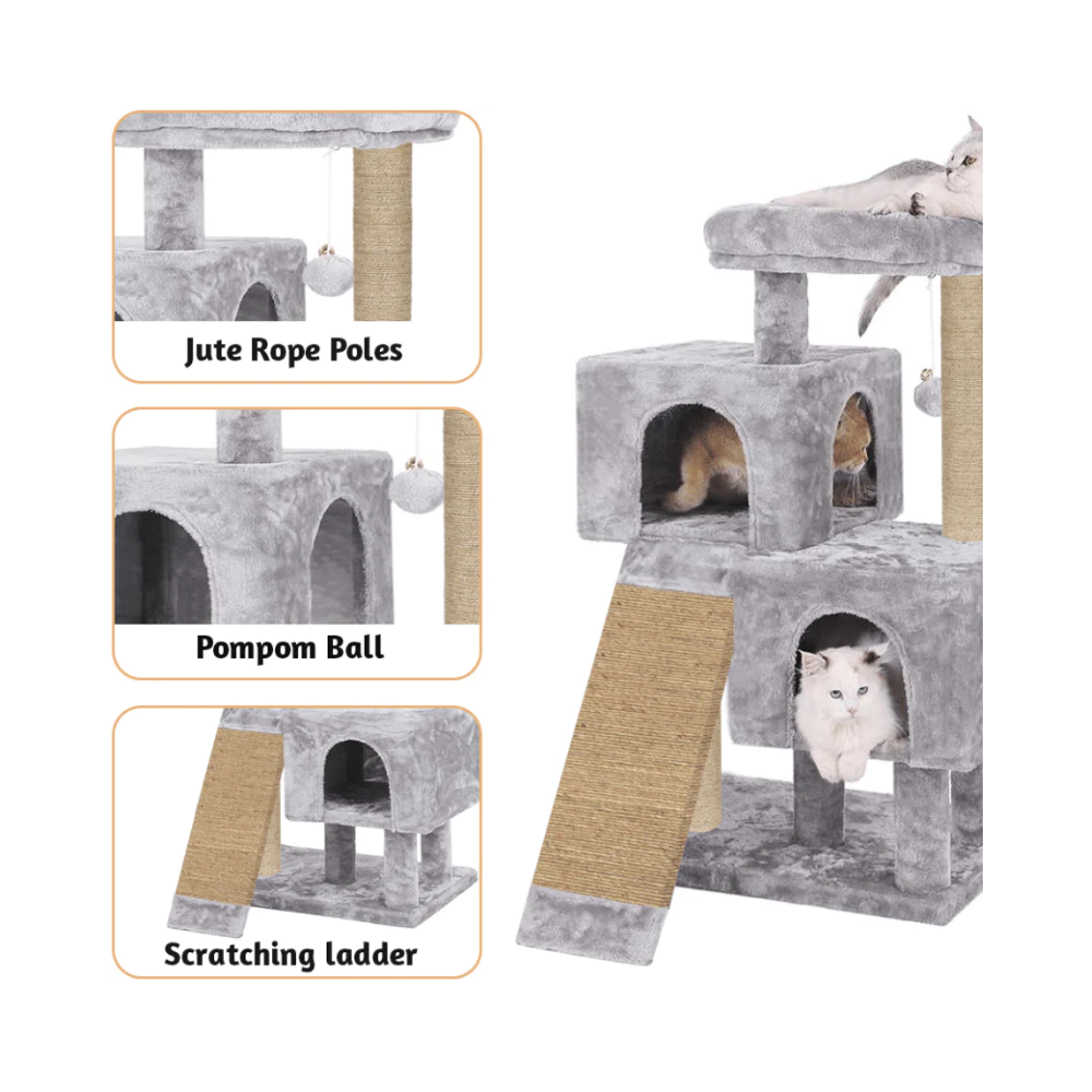 Hiputee Condo Activity Tree with Scratching Post for Kittens & Cats (Grey) - Image 6