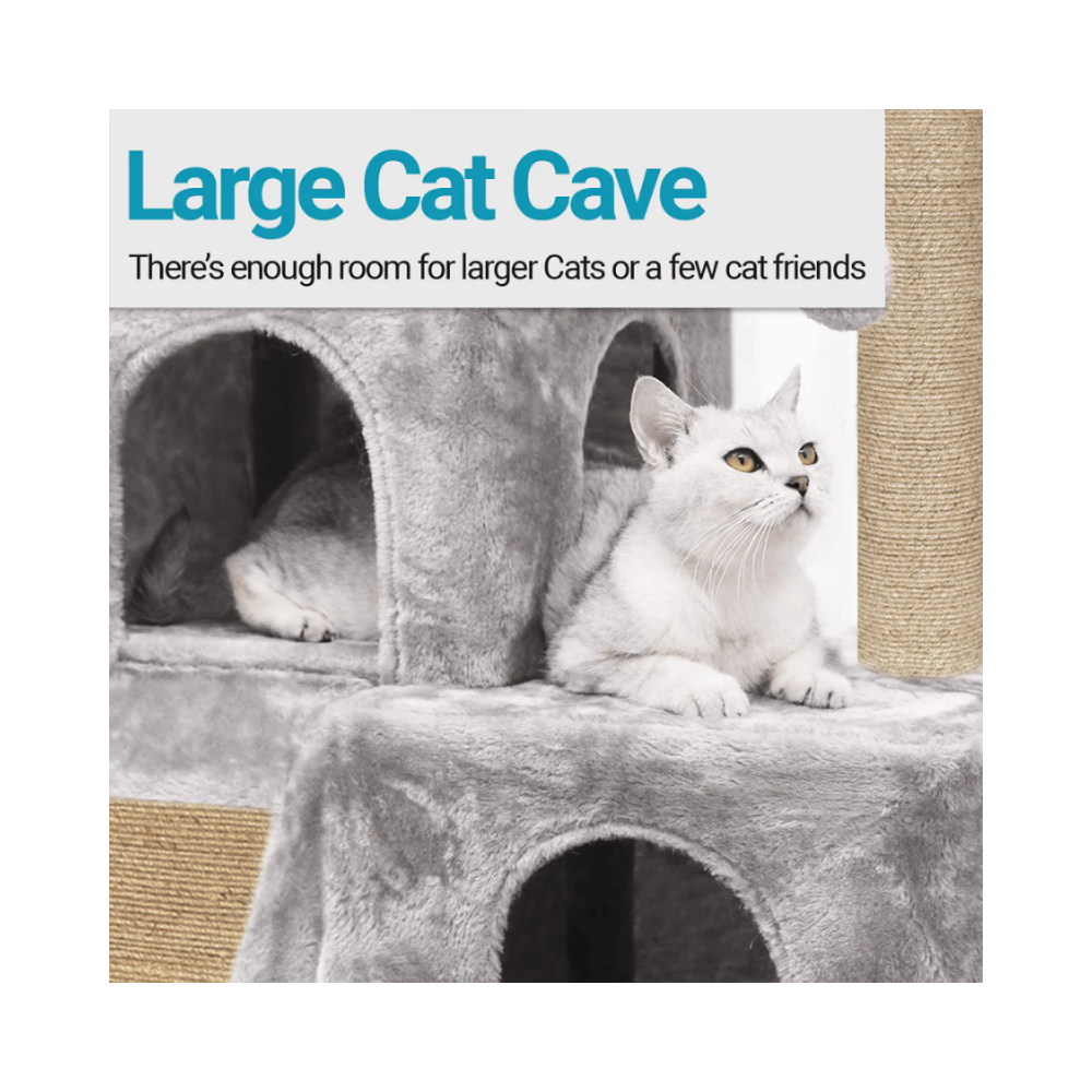 Hiputee Condo Activity Tree with Scratching Post for Kittens & Cats (Grey) - Image 4