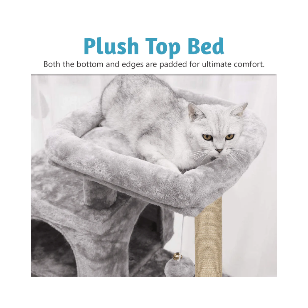 Hiputee Condo Activity Tree with Scratching Post for Kittens & Cats (Grey) - Image 3
