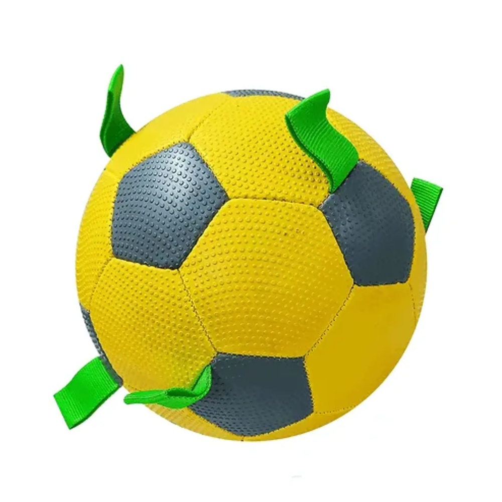 Synco Yellow and Green Holding Loops Football Dog Toy Size 3 - Image 2