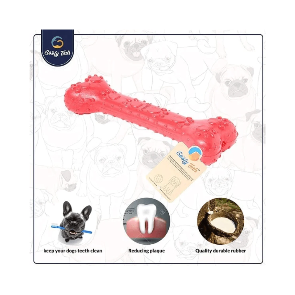 Goofy Tails Super Dog Rubber Bone Paw Print Toy for Dogs Size L - Image 2