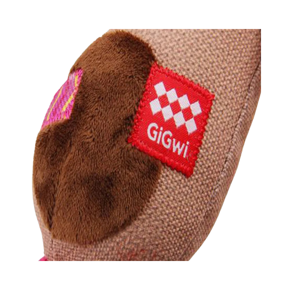 GiGwi Friendz Dog Plush Toy - Dog (with TPR Johnny Stick - Image 3
