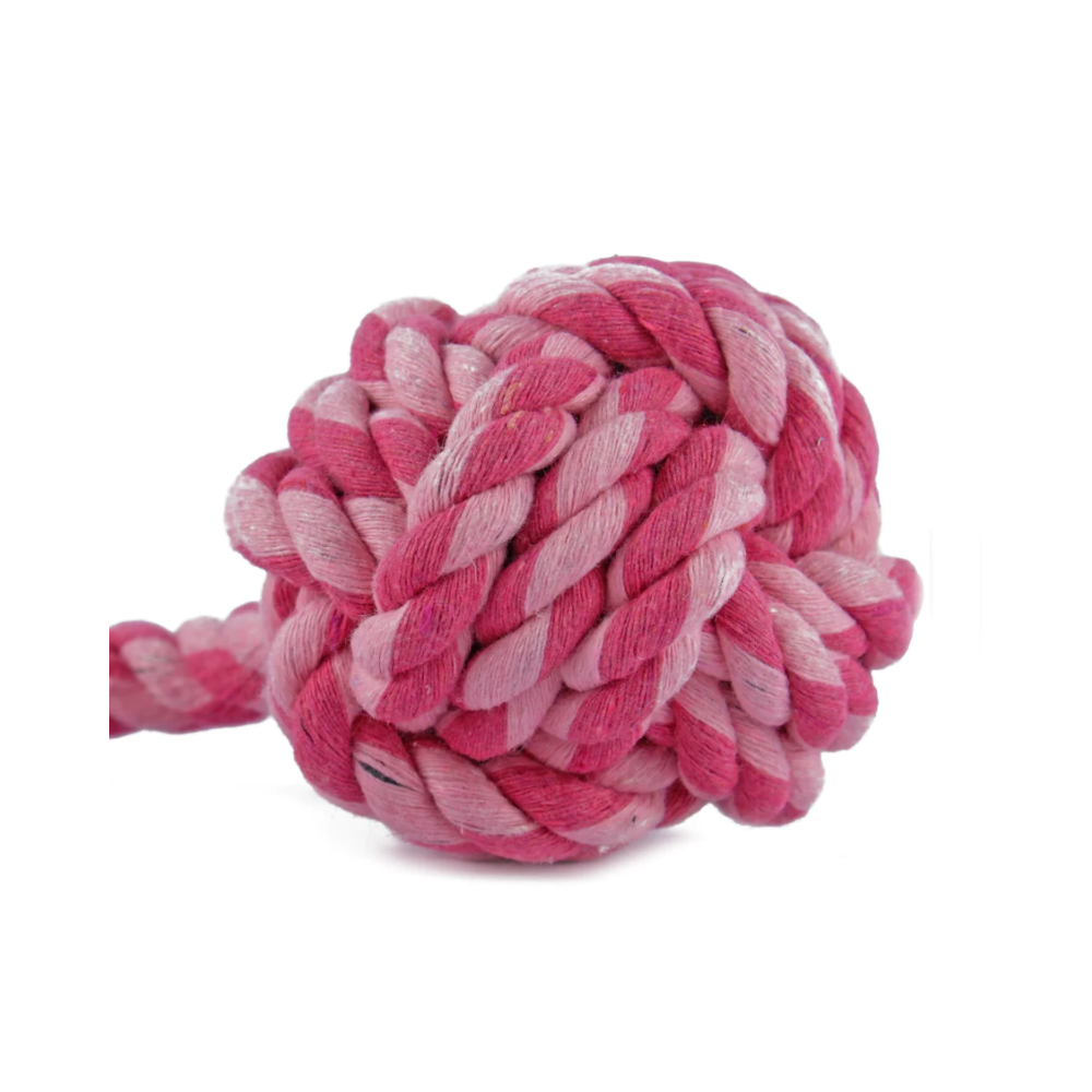 Trixie Playing Rope Loop with Woven in Ball Toy for Dogs (Pink) - Image 2