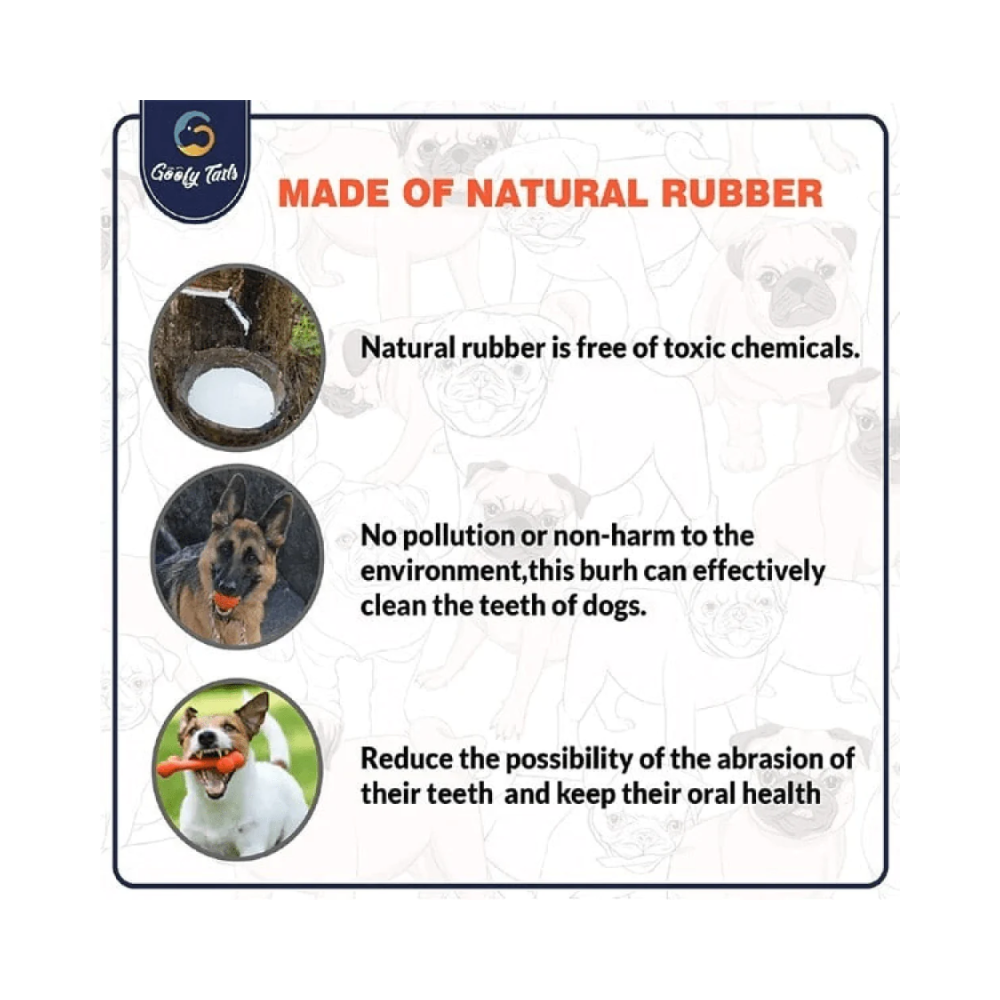 Goofy Tails Super Dog Rubber Bone Paw Print Toy for Dogs - Image 2