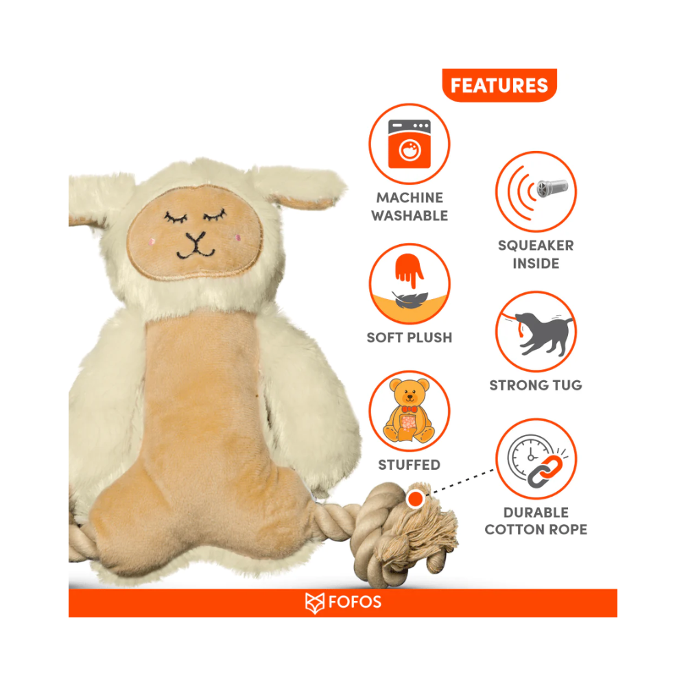 Fofos Ropeleg plush Sheep Toy for Dogs - Image 5
