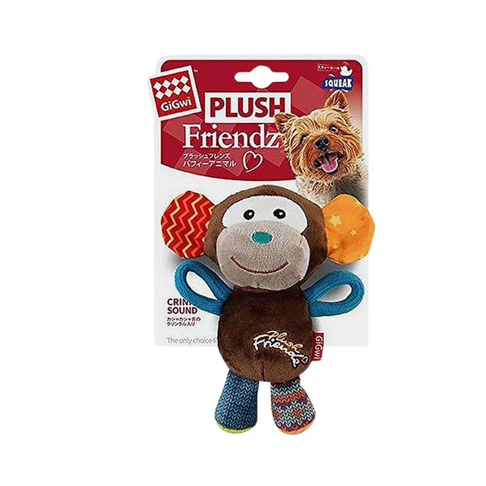 GiGwi Friendz Dog Plush Toy – Monkey with Squeaker
