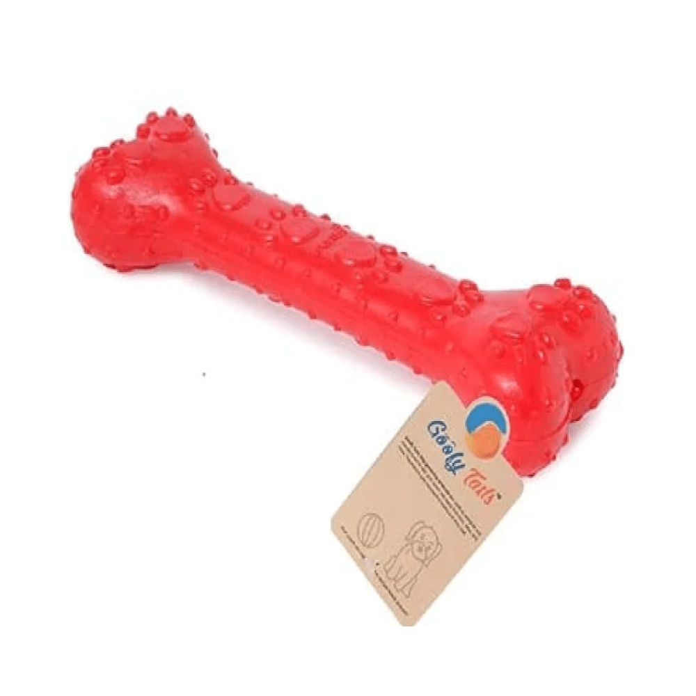 Goofy Tails Super Dog Rubber Bone Paw Print Toy for Dogs Size L - Image 4