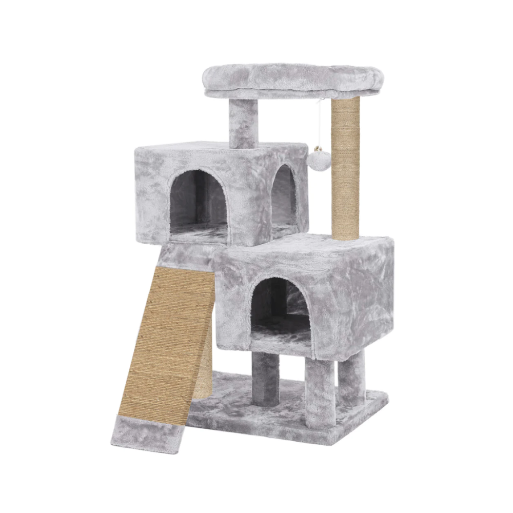 Hiputee Condo Activity Tree with Scratching Post for Kittens & Cats (Grey)